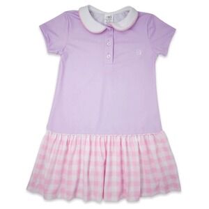 Set Fashion Darla Dropwaist Dress Purple Cotton Candy Pink Check Tennis 7/8